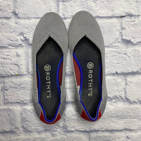 Rothys The Flat in Cherry Ribbon Stripe (retired) - Picture 2 of 7